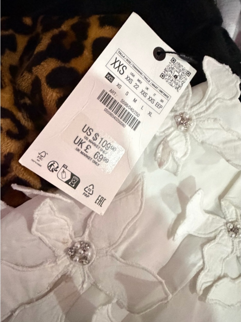 Zara flower white skirt